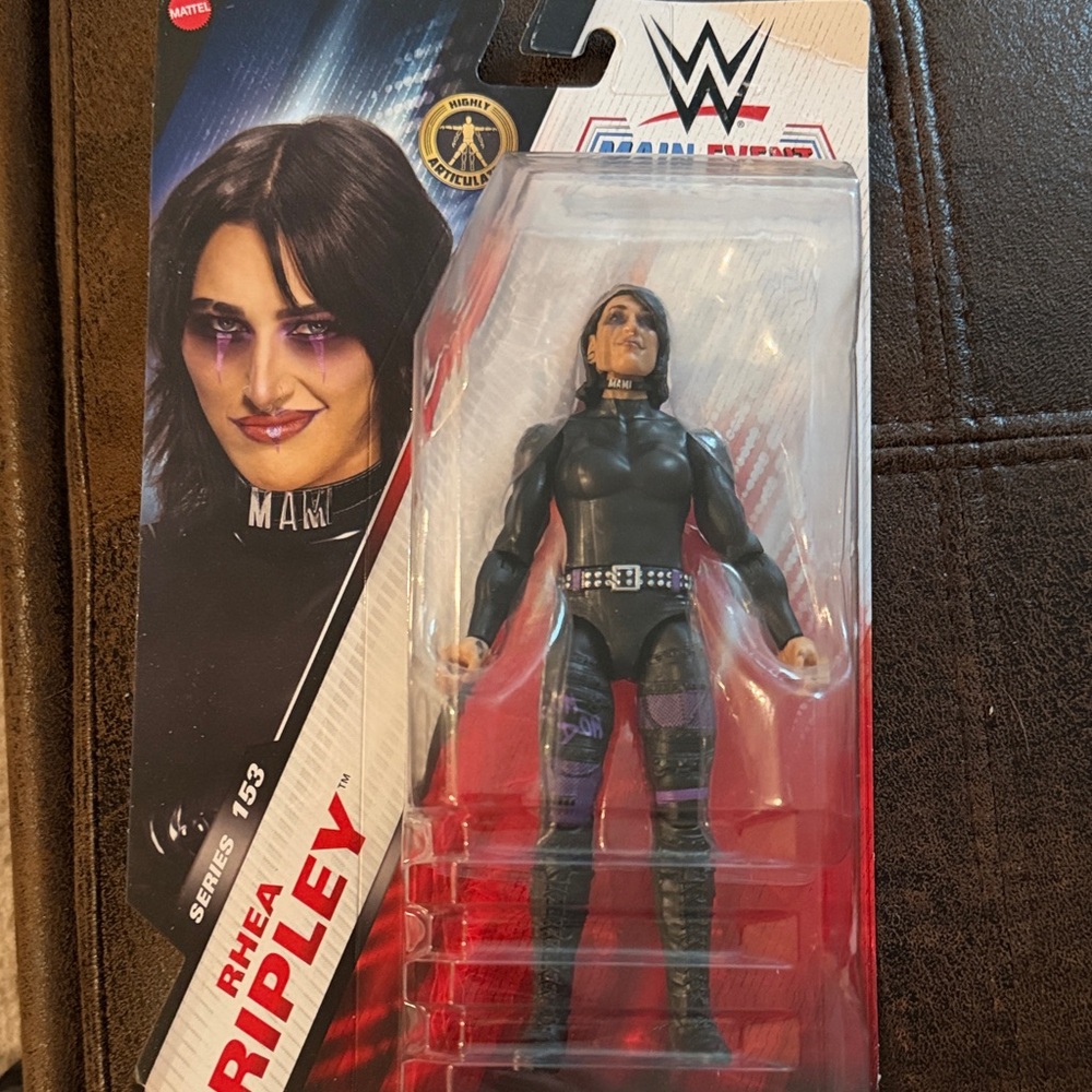WWE Rhea Ripley Figure in Black and Purple Gear